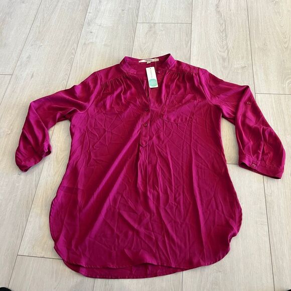 Stitch Fix 41 Hawthorn Colibri Solid Tab Blouse size L - Picture 1 of 8